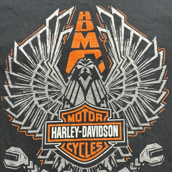 Harley-Davidson T Shirt Mens Large Black Tilley‎ Salisbury NC Graphic Grunge - Picture 2 of 10